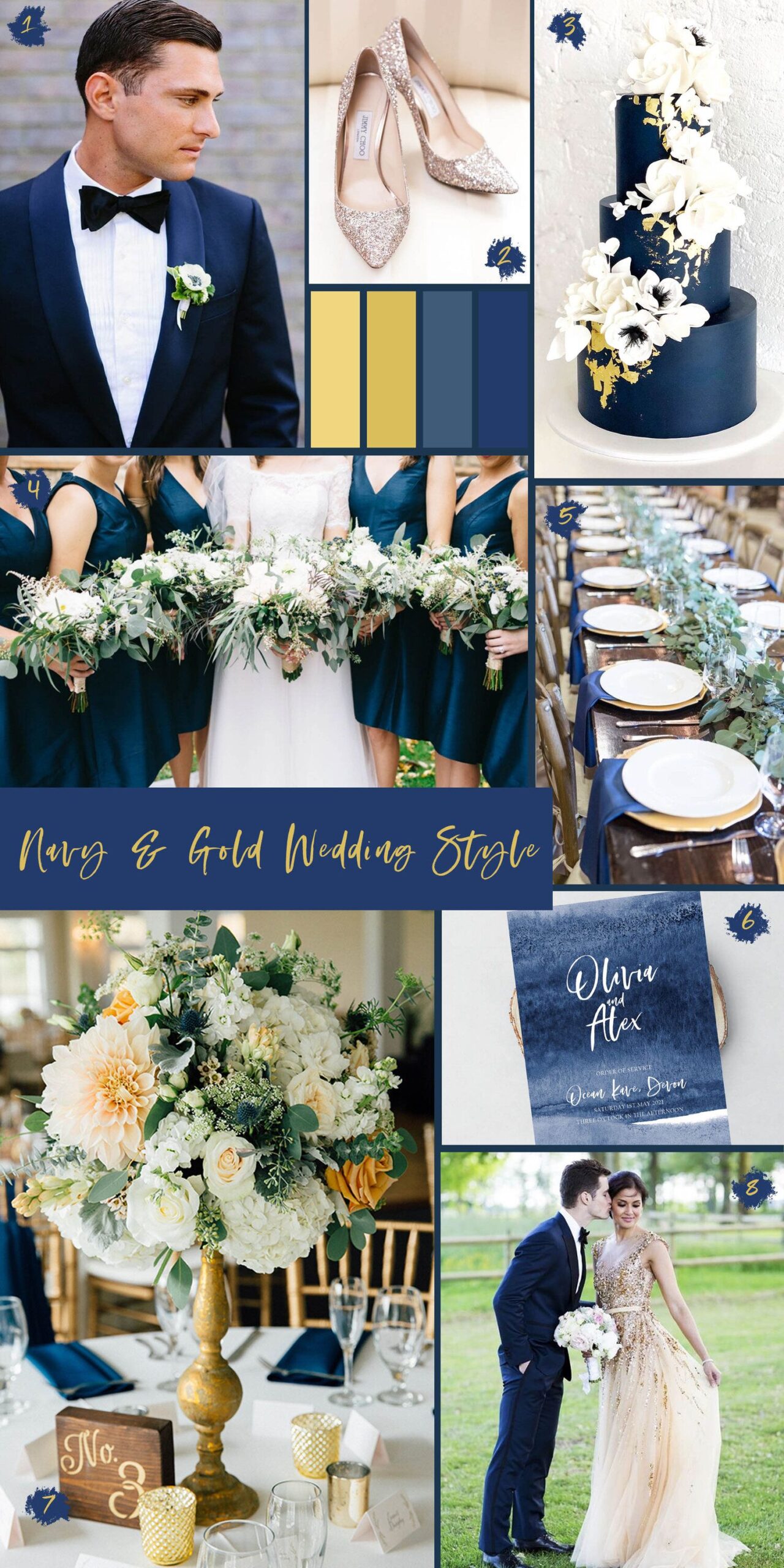 Navy and Gold Wedding Style by Leaf Lane Studio — Leaf Lane Studio